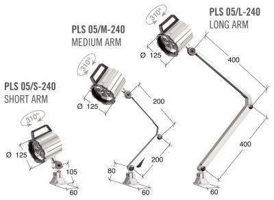 PLS-05 Verstelbare lamp speciaal voor machines